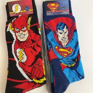 DC Comics The Flash & Superman Adult Socks